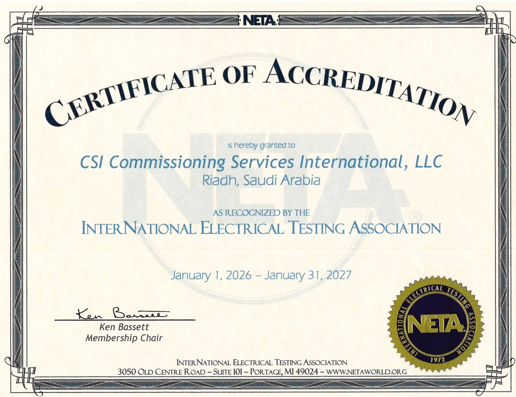 NETA Certificate of Accreditation 3