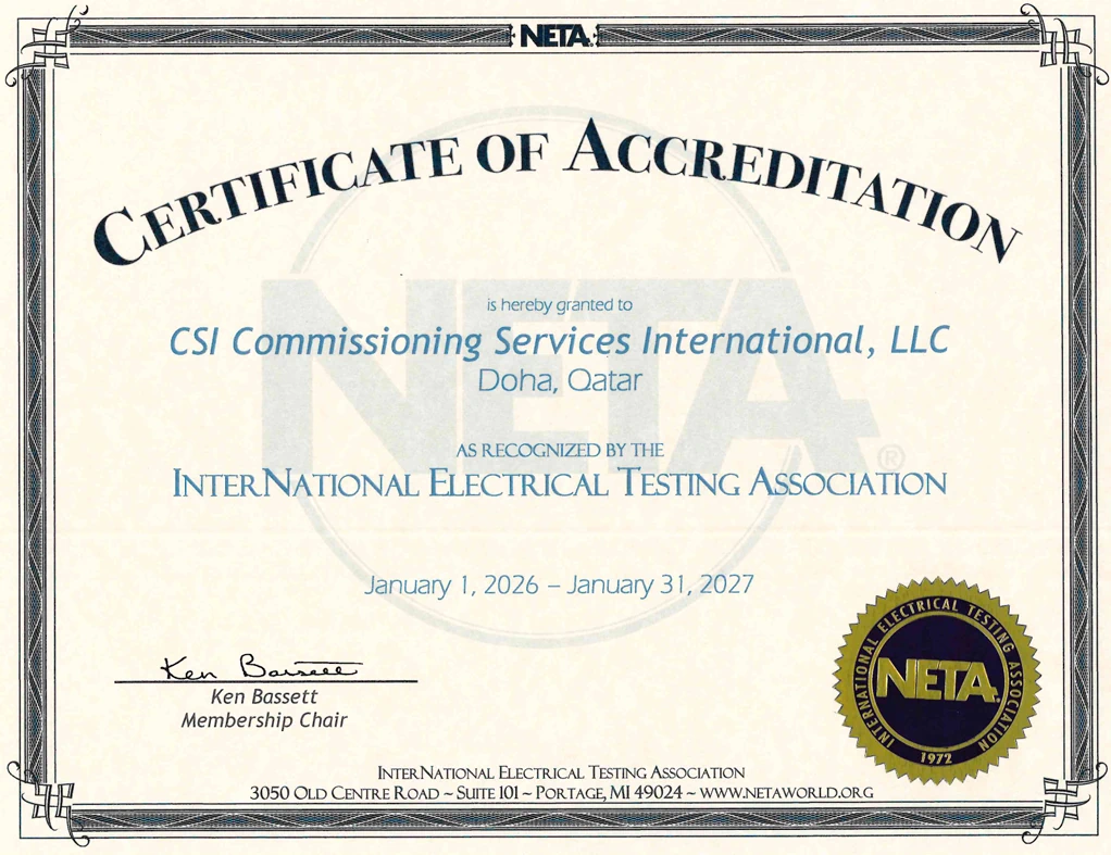 NETA Certificate of Accreditation 4